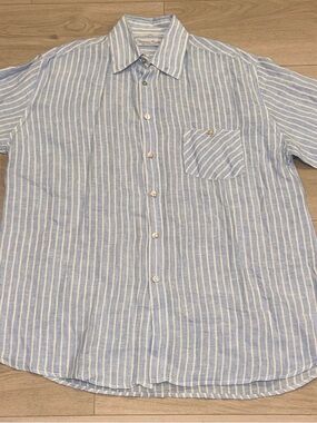 Francesco Casola 100% Linen Striped Shirt XL - Made in Positano Italy